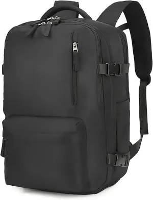 Easypacker Travel Backpack for Women Men, Easy Packer 35L Travel Bag, Expandable Waterproof with Shoe Compartment & USB Hole (Black)
