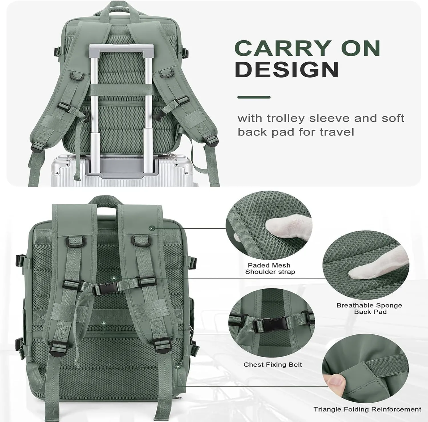 Easypacker Travel Backpack for Women Men, Easy Packer 35L Travel Bag, Expandable Waterproof with Shoe Compartment & USB Hole (Black)