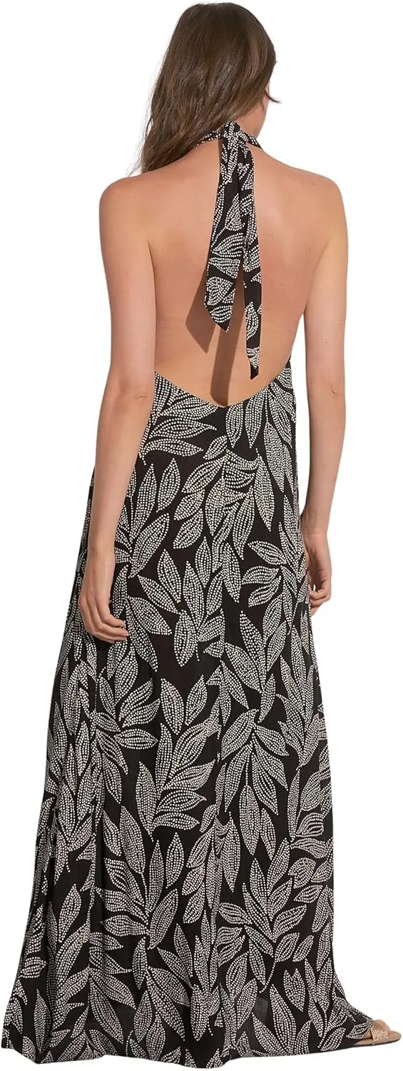 ELAN Women's Twist Halter Maxi Dress
