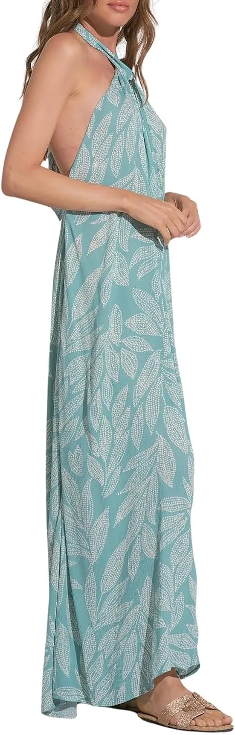 ELAN Women's Twist Halter Maxi Dress