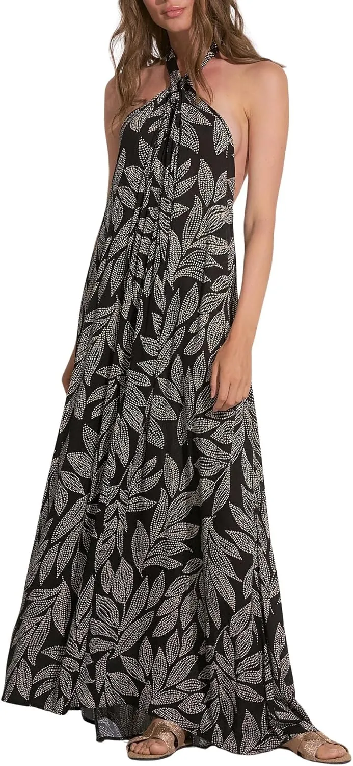 ELAN Women's Twist Halter Maxi Dress