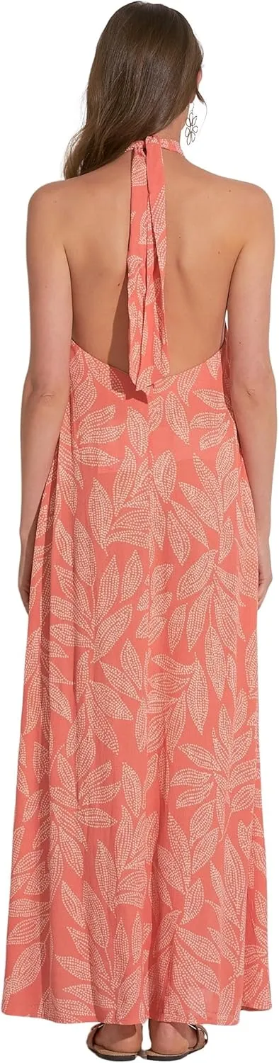 ELAN Women's Twist Halter Maxi Dress