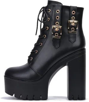 Elinda 7-Hole Lug Platform Booties (Elinda)