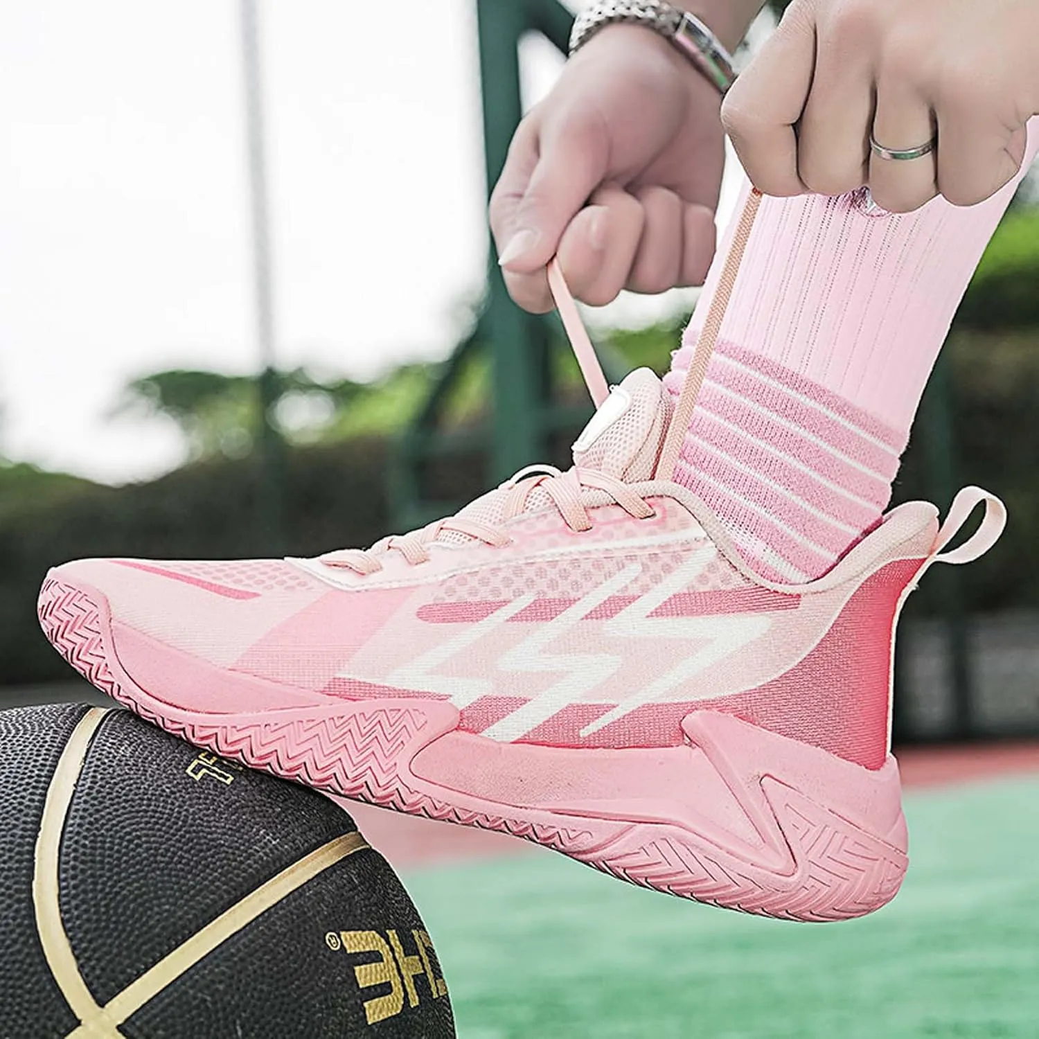 Fashion Unisex High Top Basketball Shoes,Professional Outdoor Non-Slip Sneakers,Non-Slip Sports Running Training Tennis Shoes,Lightweight Breathable Men's/Women's Shoes/Teens