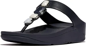 FitFlop Women's Fino Multi-Stone Leather Toe-Post Sandals Wedge