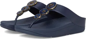 FitFlop Women's Fino Resin-Hoop Leather Toe-Post Sandals Wedge