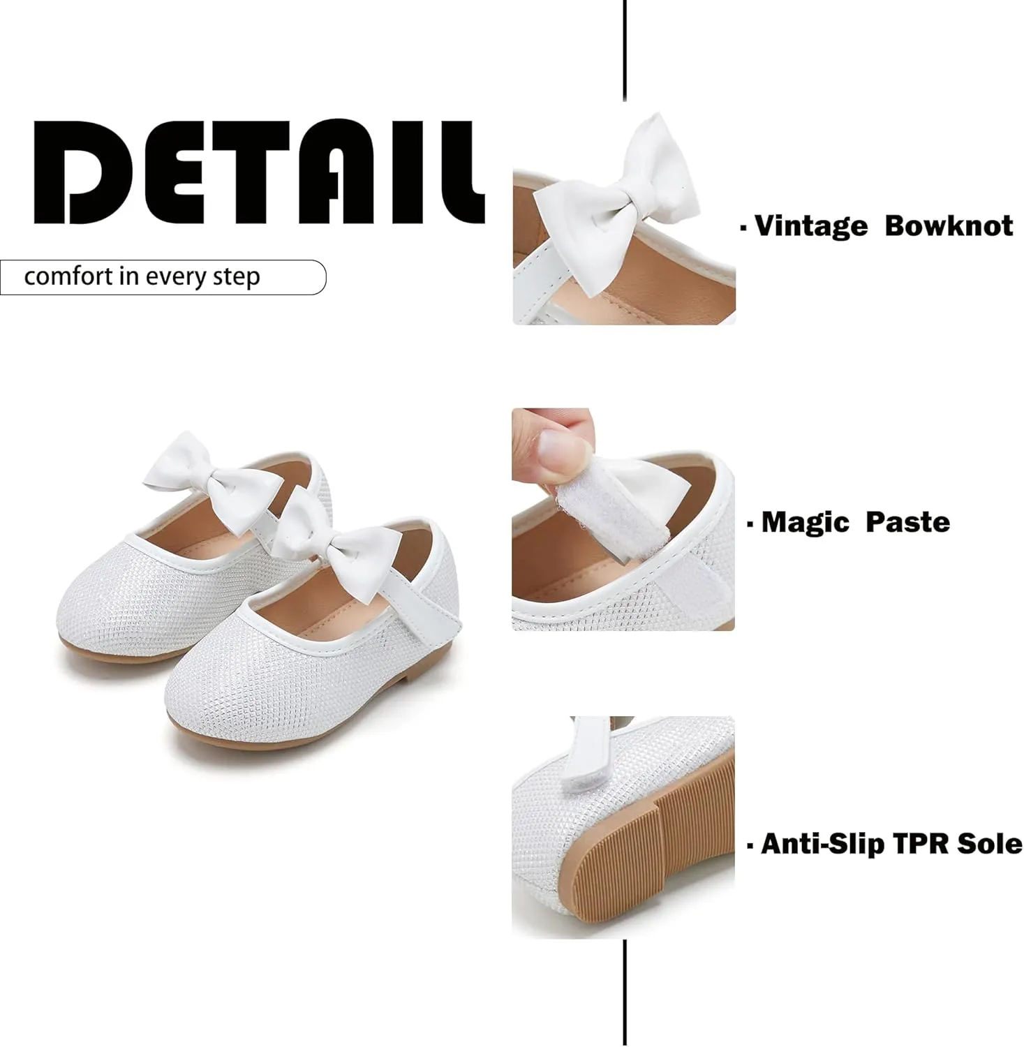 Flaryzone Toddler/Little Girls' Ballerina Flat Mary Jane Princess Dress Shoes - Wedding School Party