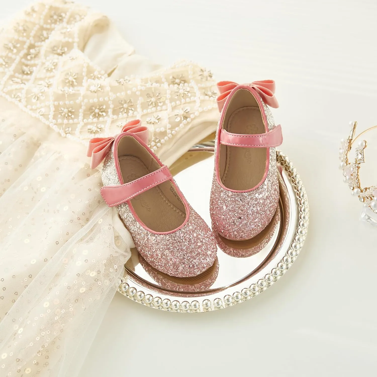 Flaryzone Toddler/Little Girls' Ballerina Flat Mary Jane Princess Dress Shoes - Wedding School Party