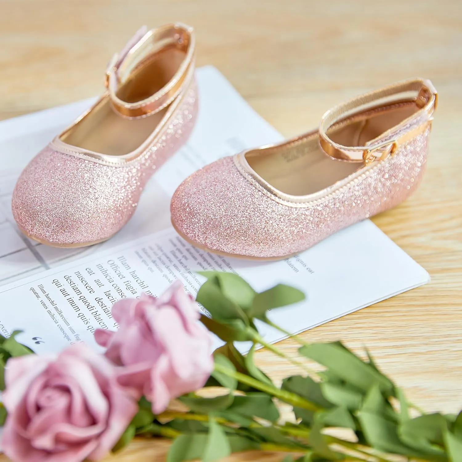 Flaryzone Toddler/Little Girls' Ballerina Flat Mary Jane Princess Dress Shoes - Wedding School Party