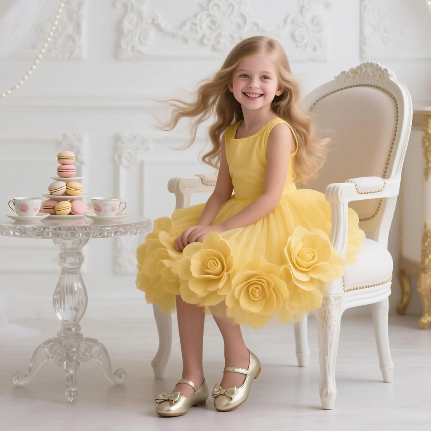 Flaryzone Toddler/Little Girls' Ballerina Flat Mary Jane Princess Dress Shoes - Wedding School Party