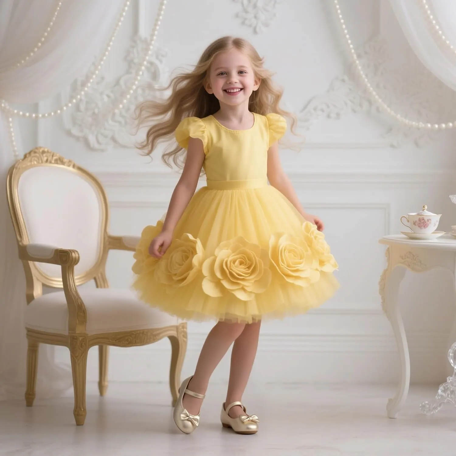 Flaryzone Toddler/Little Girls' Ballerina Flat Mary Jane Princess Dress Shoes - Wedding School Party