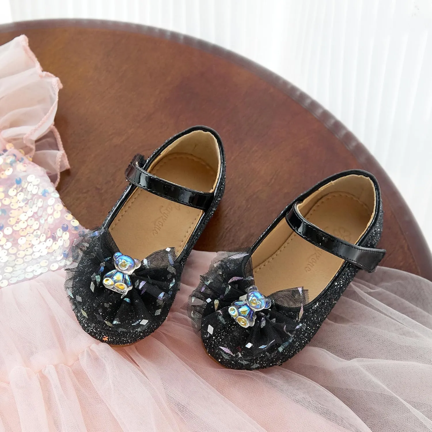 Flaryzone Toddler/Little Girls' Ballerina Flat Mary Jane Princess Dress Shoes - Wedding School Party