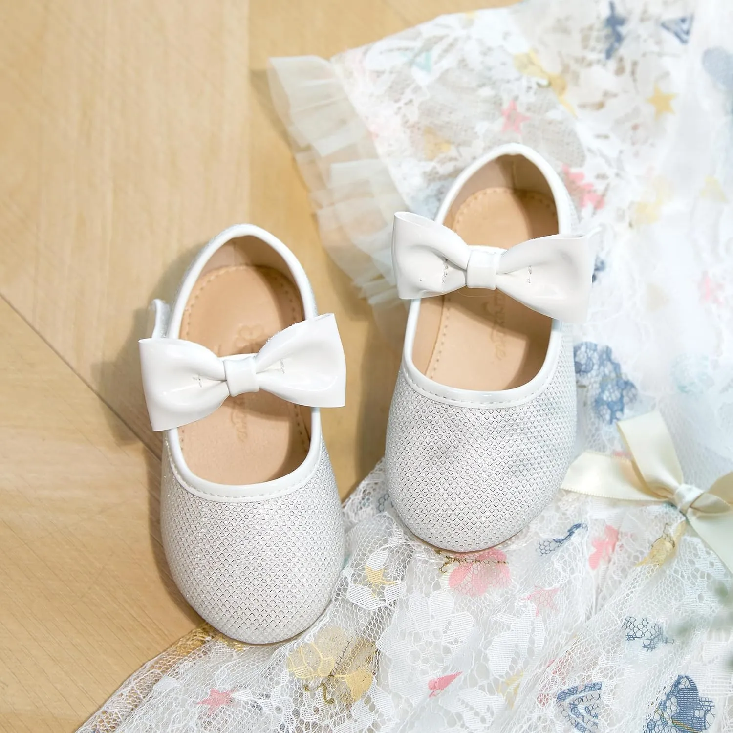 Flaryzone Toddler/Little Girls' Ballerina Flat Mary Jane Princess Dress Shoes - Wedding School Party