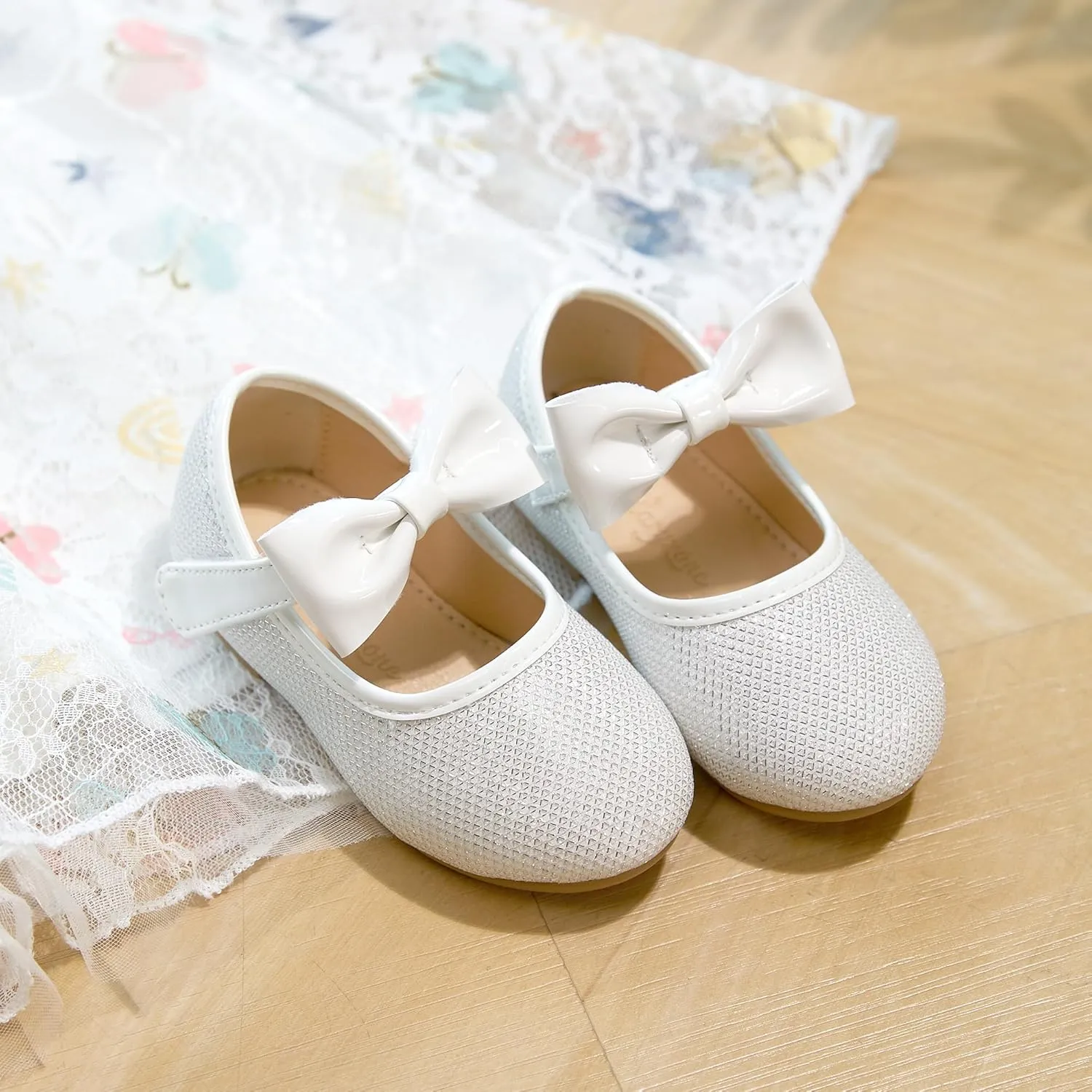 Flaryzone Toddler/Little Girls' Ballerina Flat Mary Jane Princess Dress Shoes - Wedding School Party