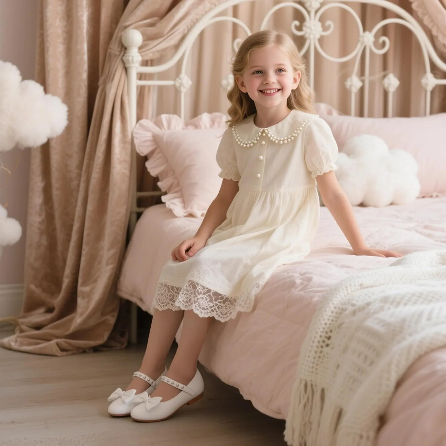 Flaryzone Toddler/Little Girls' Ballerina Flat Mary Jane Princess Dress Shoes - Wedding School Party