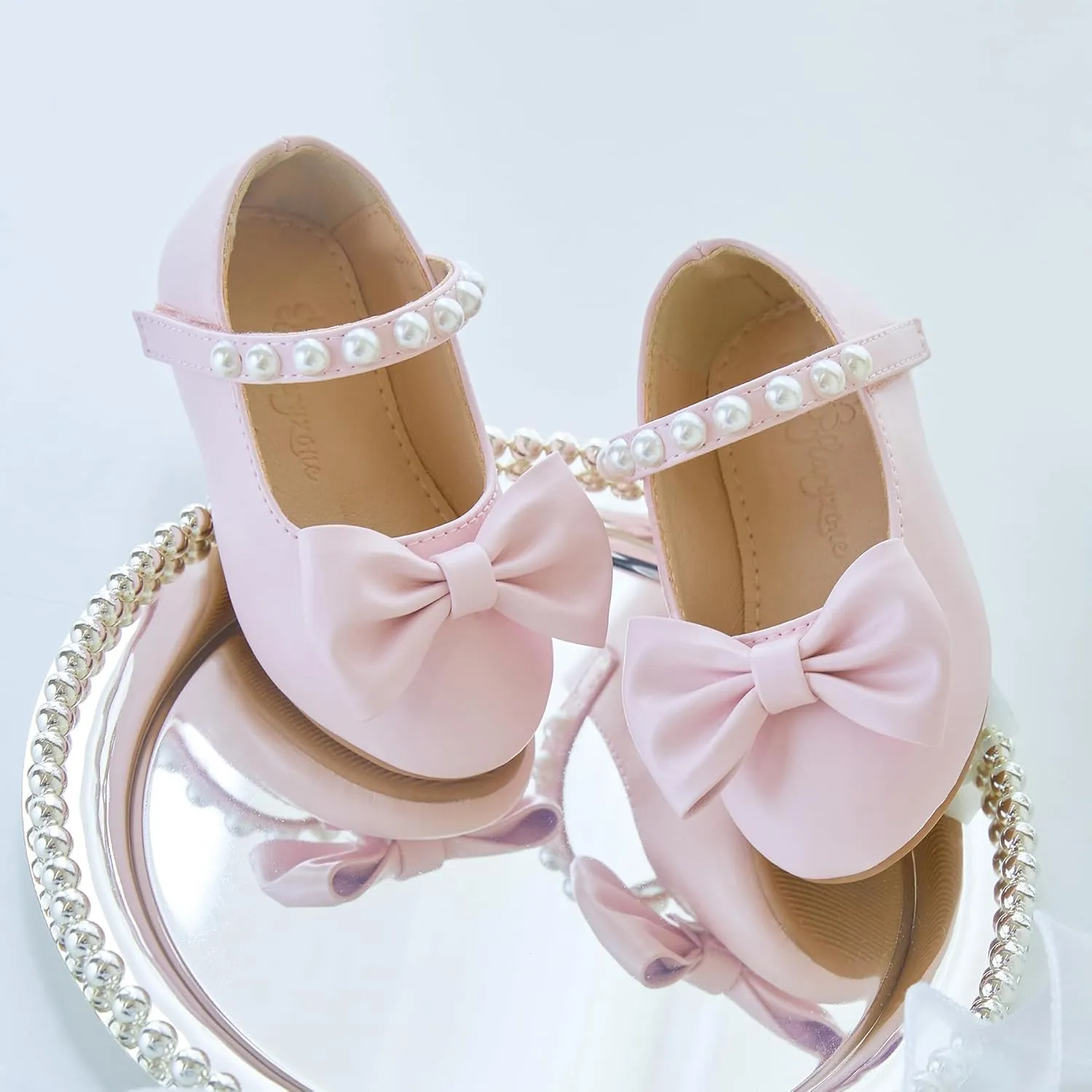 Flaryzone Toddler/Little Girls' Ballerina Flat Mary Jane Princess Dress Shoes - Wedding School Party