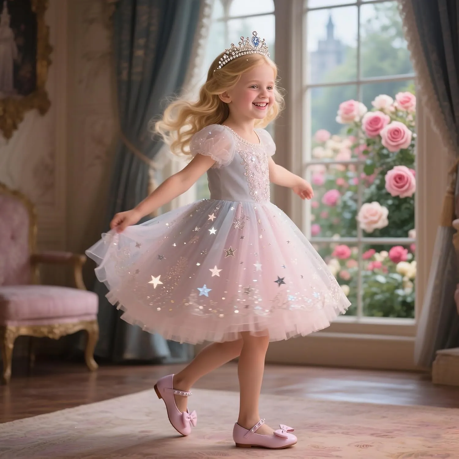 Flaryzone Toddler/Little Girls' Ballerina Flat Mary Jane Princess Dress Shoes - Wedding School Party
