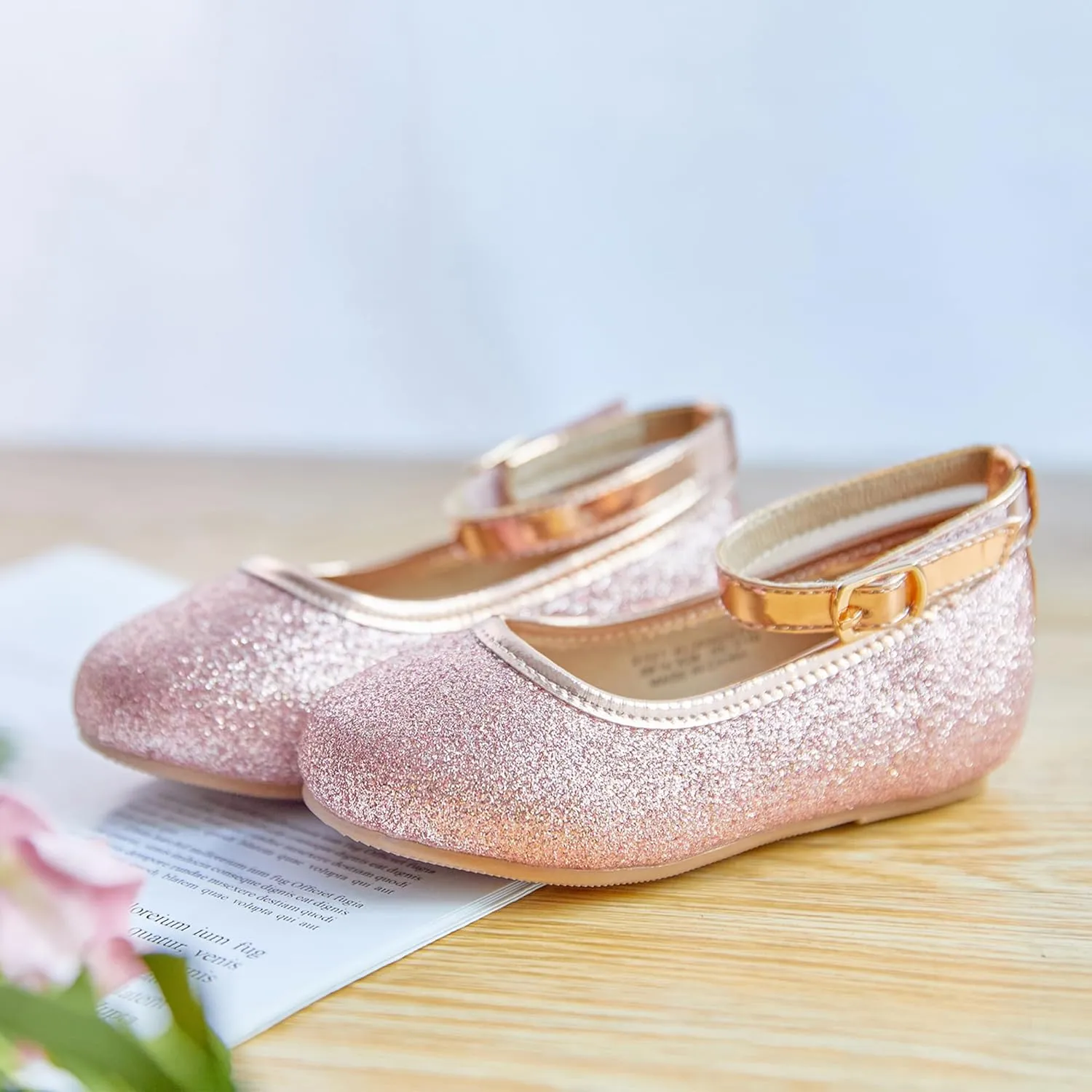 Flaryzone Toddler/Little Girls' Ballerina Flat Mary Jane Princess Dress Shoes - Wedding School Party