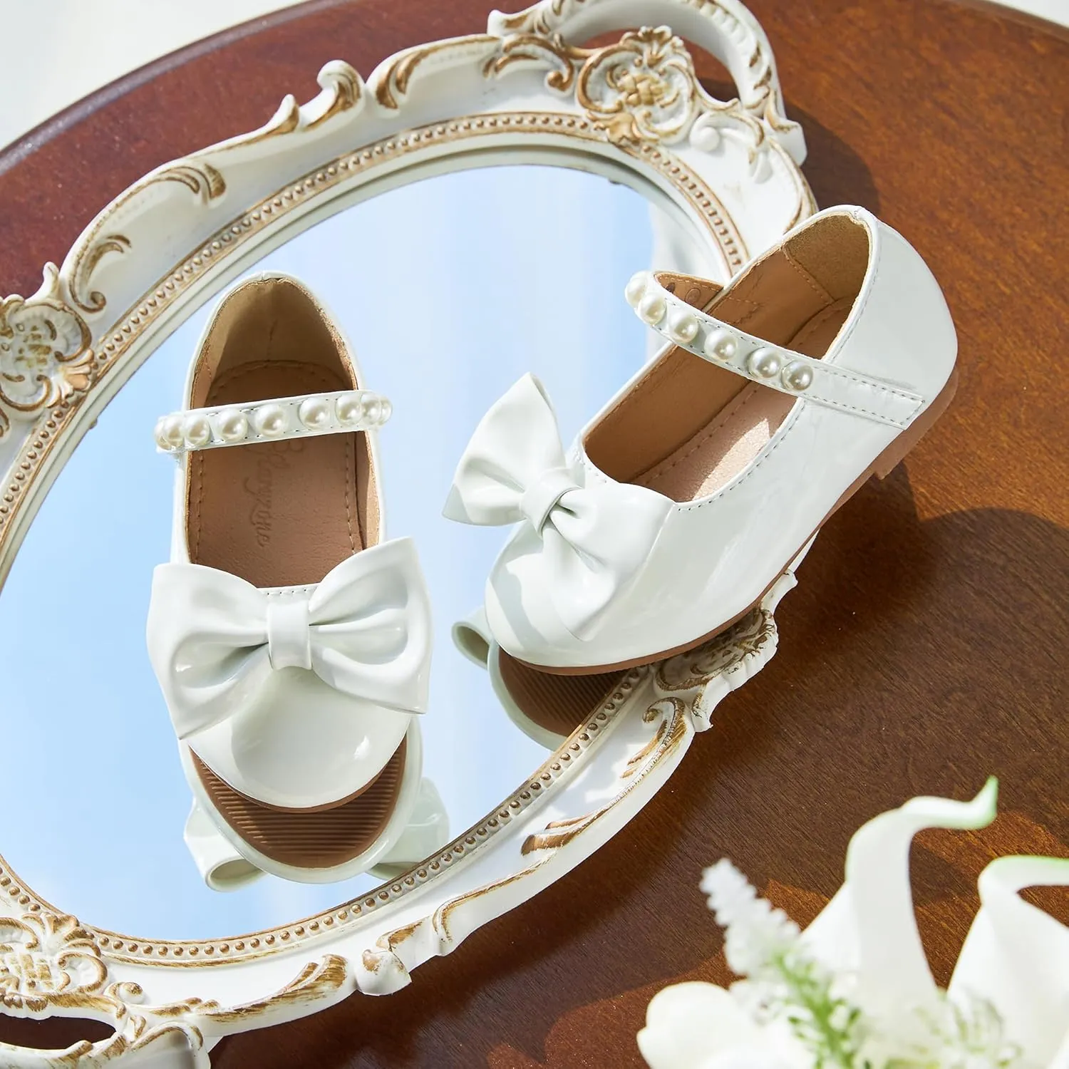 Flaryzone Toddler/Little Girls' Ballerina Flat Mary Jane Princess Dress Shoes - Wedding School Party