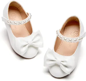 Flaryzone Toddler/Little Girls' Ballerina Flat Mary Jane Princess Dress Shoes - Wedding School Party
