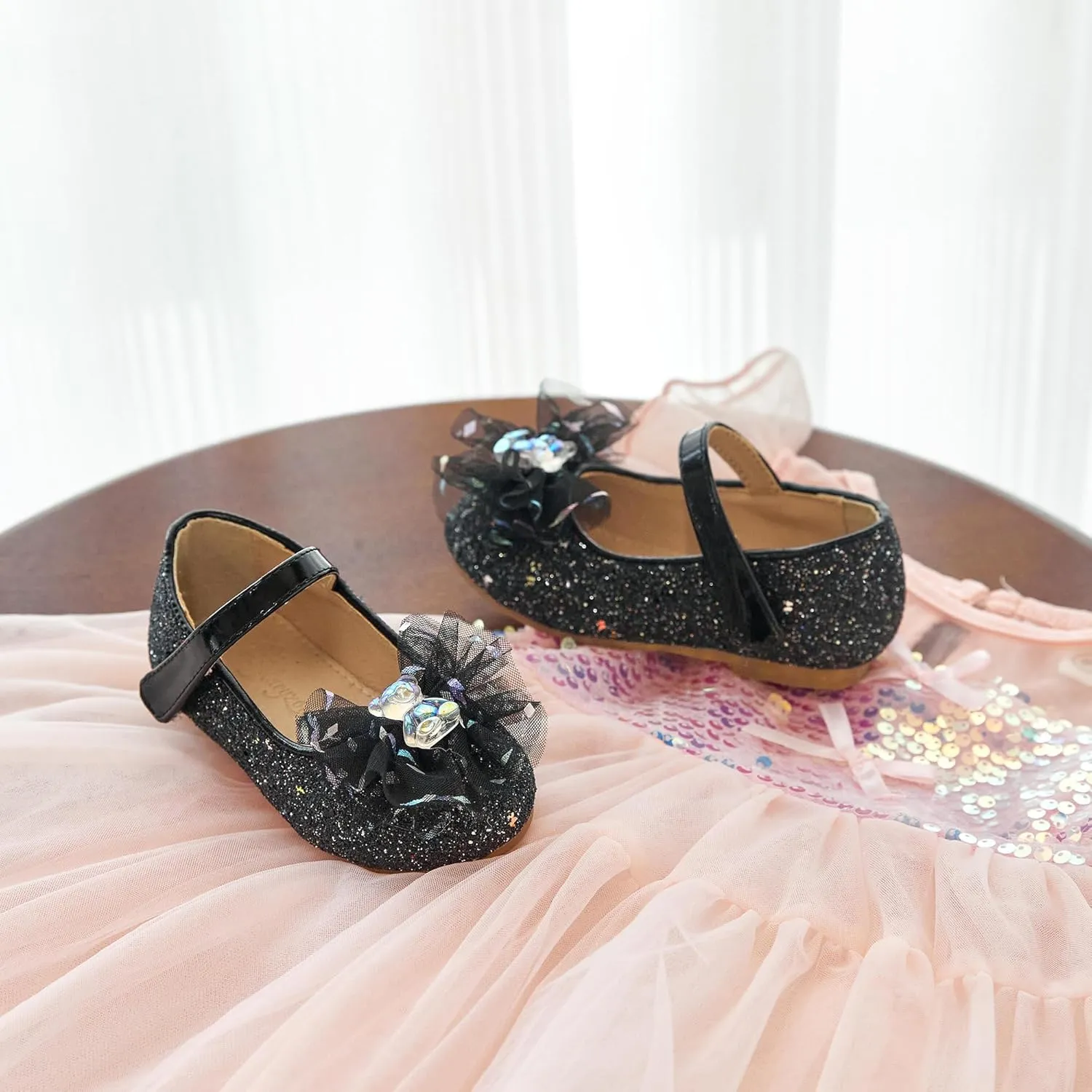 Flaryzone Toddler/Little Girls' Ballerina Flat Mary Jane Princess Dress Shoes - Wedding School Party