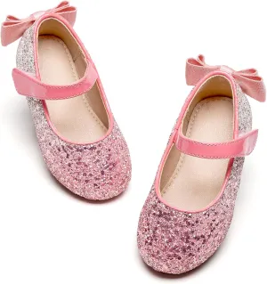 Flaryzone Toddler/Little Girls' Ballerina Flat Mary Jane Princess Dress Shoes - Wedding School Party