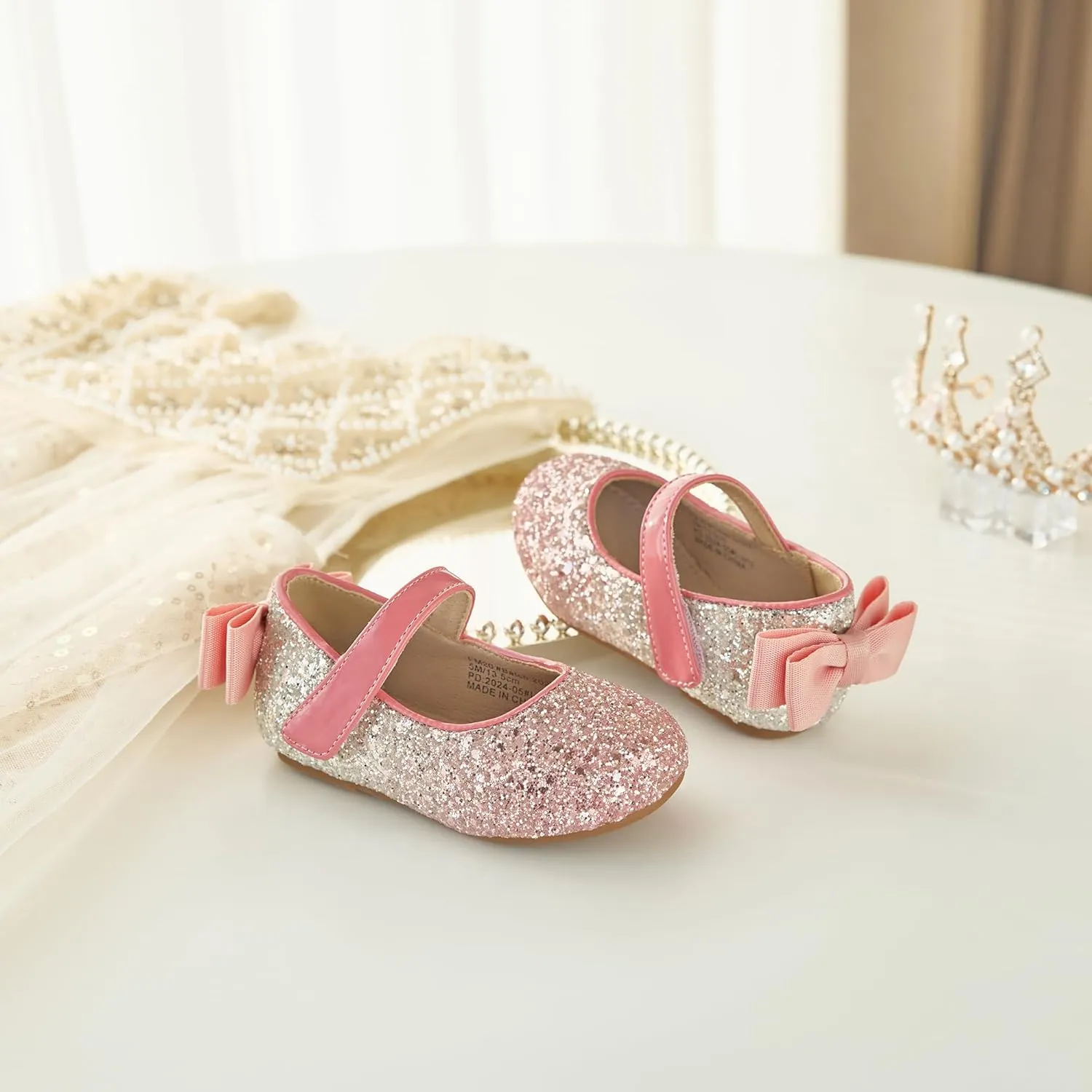 Flaryzone Toddler/Little Girls' Ballerina Flat Mary Jane Princess Dress Shoes - Wedding School Party