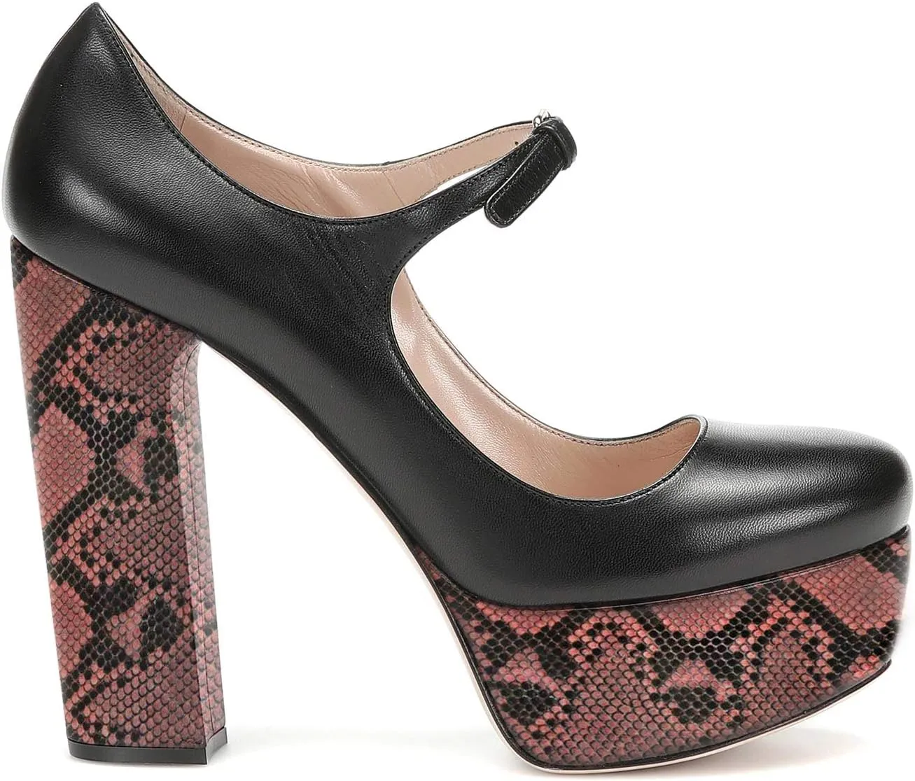 FOWT Crocodile Printing Mary Jane Shoes for Women High Platform Super High Heels Pumps Round Toe Ankle Buckle Straps Pumps Leather Uniform Dress Lolita Work Party Daily Size 4-16 US