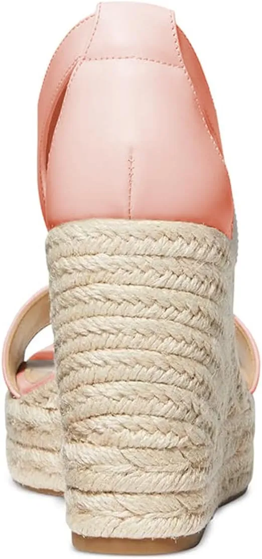 FOWT Women Espadrille Wedge Sandals Platform Open Toe High Heels Hollow Cut Zipper Dressy Shoes Size 4-16 US