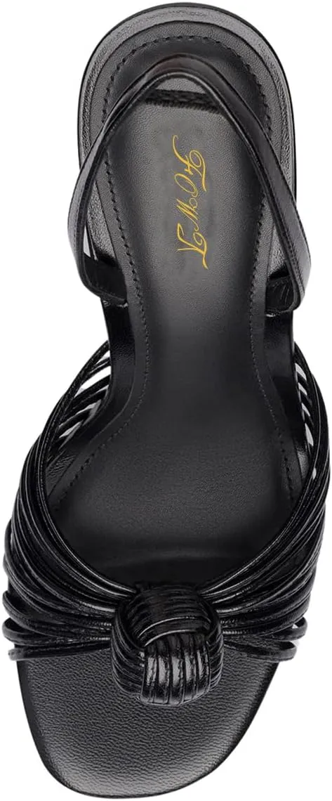 FOWT Women Open Toe Slip on Sandals Stiletto High Heel Slingbacks Braid Ball Dance Party Shoes Size 4-16 US