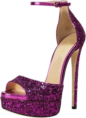 FOWT Women Platform Peep Toe Pumps Stiletto High Heel D'orsays Ankle Strap Party Ballroom Dressy Shoes Size 4-16 US