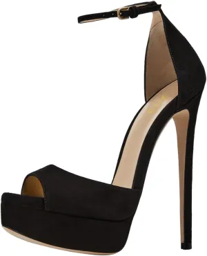 FOWT Women Platform Peep Toe Pumps Stiletto High Heel D'orsays Ankle Strap Party Ballroom Dressy Shoes Size 4-16 US