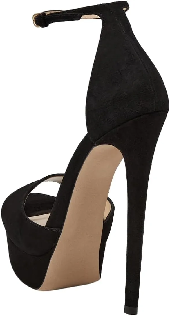 FOWT Women Platform Peep Toe Pumps Stiletto High Heel D'orsays Ankle Strap Party Ballroom Dressy Shoes Size 4-16 US