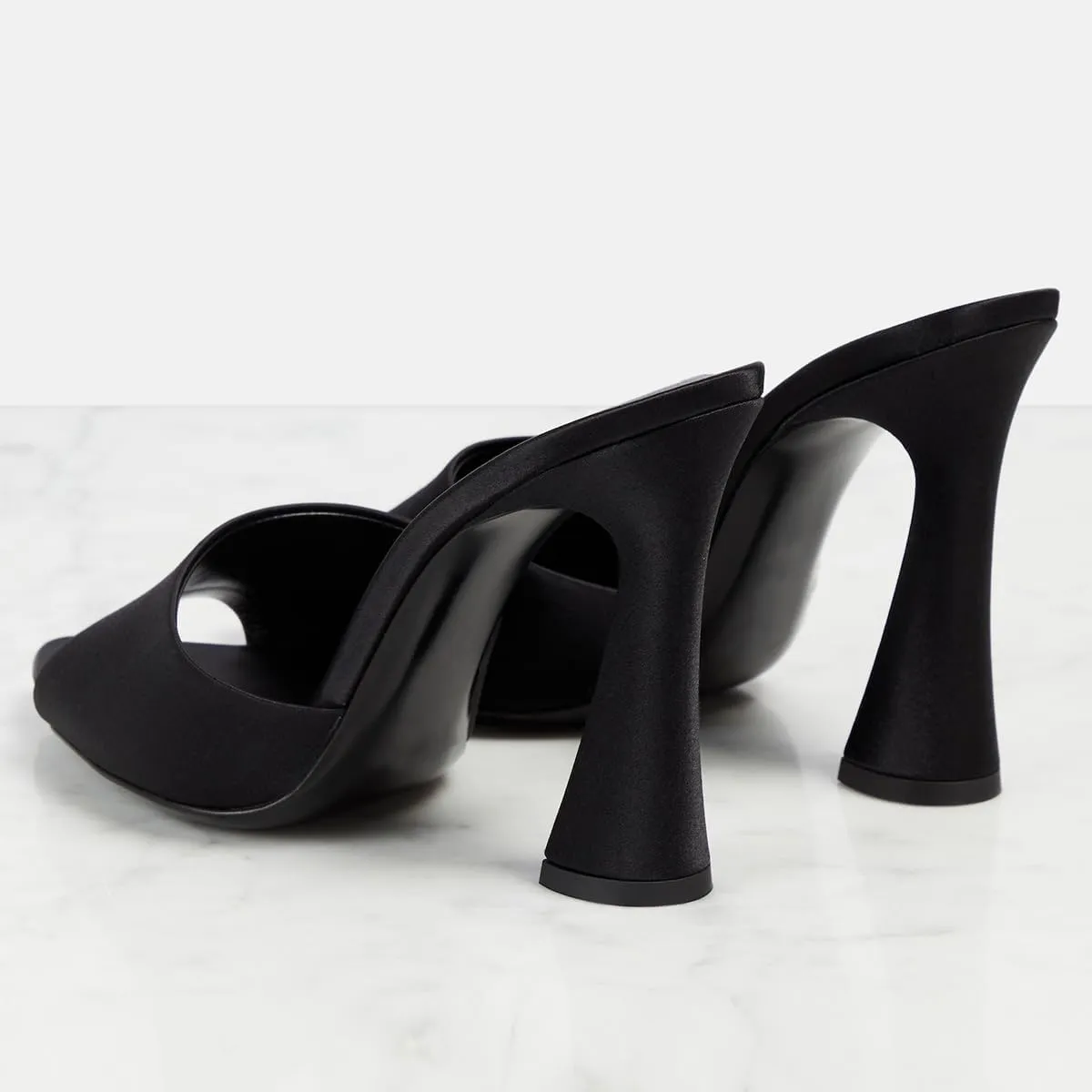 FOWT Women Pointed Peep Toe Mules Block High Heel Slippers Slip on Dressy Party Dance Shoes Size 4-16 US