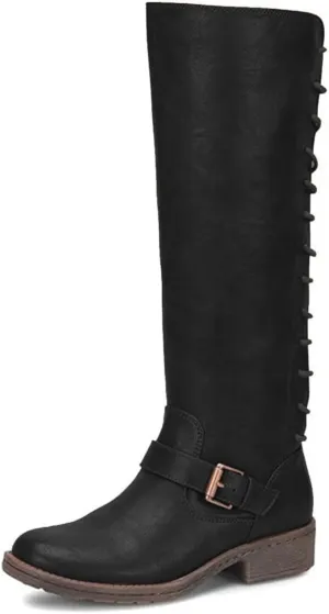 FOWT Women Round Toe Knee High Boots Lace up Low Heel Riding Boots Side Zipper Daily Outfit Casual Cowboy Shoes Size 4-16 US