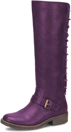 FOWT Women Round Toe Knee High Boots Lace up Low Heel Riding Boots Side Zipper Daily Outfit Casual Cowboy Shoes Size 4-16 US