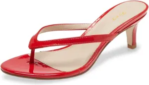 FOWT Women Split Toe Flip Flops Kitten Low Heel Slippers Slip on Casual Indoor Outdoor Dressy Shoes Size 4-16 US