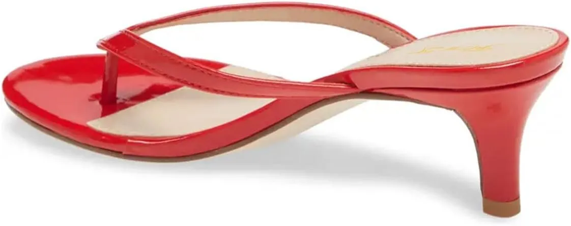 FOWT Women Split Toe Flip Flops Kitten Low Heel Slippers Slip on Casual Indoor Outdoor Dressy Shoes Size 4-16 US