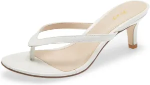 FOWT Women Split Toe Flip Flops Kitten Low Heel Slippers Slip on Casual Indoor Outdoor Dressy Shoes Size 4-16 US