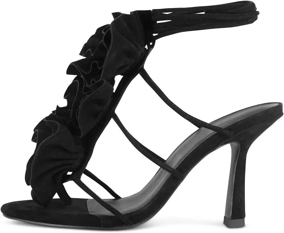 FOWT Women Split Toe Flower Sandals Lace up Stiletto High Heels Elegant Founce Party Wedding Dance Shoes Size 4-16 US