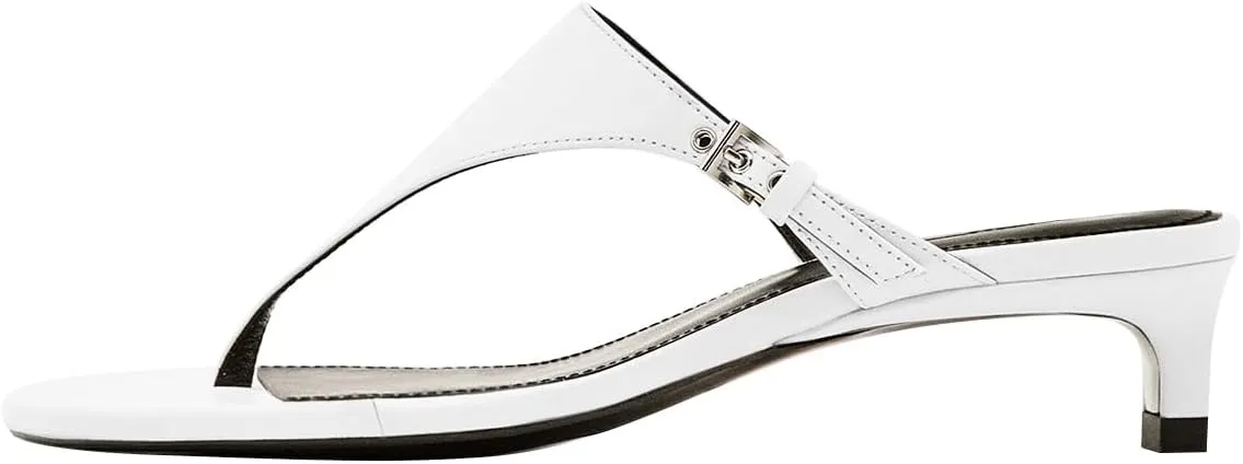 FOWT Women Split Toe Mules Kitten Low Heel Flip Flops Slip on Backless Sandals Indoor Outdoor Casual Slipper Shoes Size 4-16 US