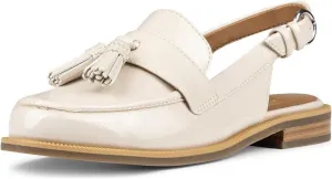 FOWT Women Tassel Round Toe Penny Loafers Comfortable Slip on Flat Slingbacks Open Back Daily Street Casual Shoes Size 4-16 US