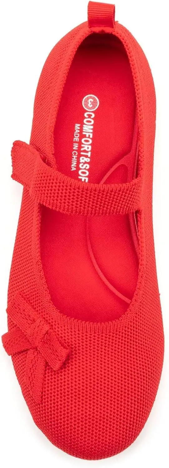 Frank Mully Girls Dress Shoes Mary Janes Girl Flats Slip on Ballet Flat Party School Shoes with Bow Toddler/Little Kid/Big Kid