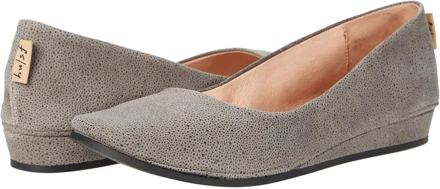 French Sole Zeppa Flat - Flats for Women - Breathable Leather Lining - Rubber Outsole - Cushioned Footbed Taupe Stingray 6 M