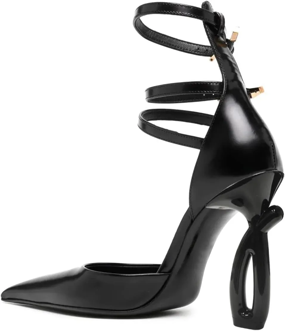 FSJ Women Pointed Toe Adjustable Ankle Straps Sandals Special High Heel Ladies Summer Party Dating Daily Shoes Size 4-15 US