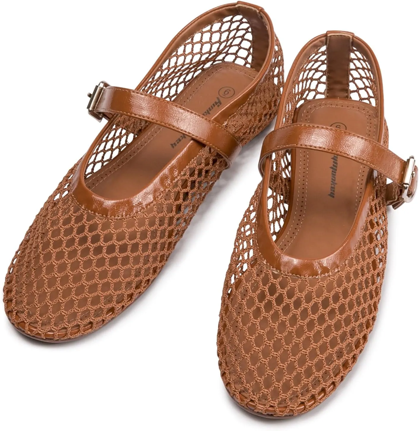 FUNKYMONKEY Women's Mesh Ballet Flats Casual Round Toe Mary Jane Flats Shoes