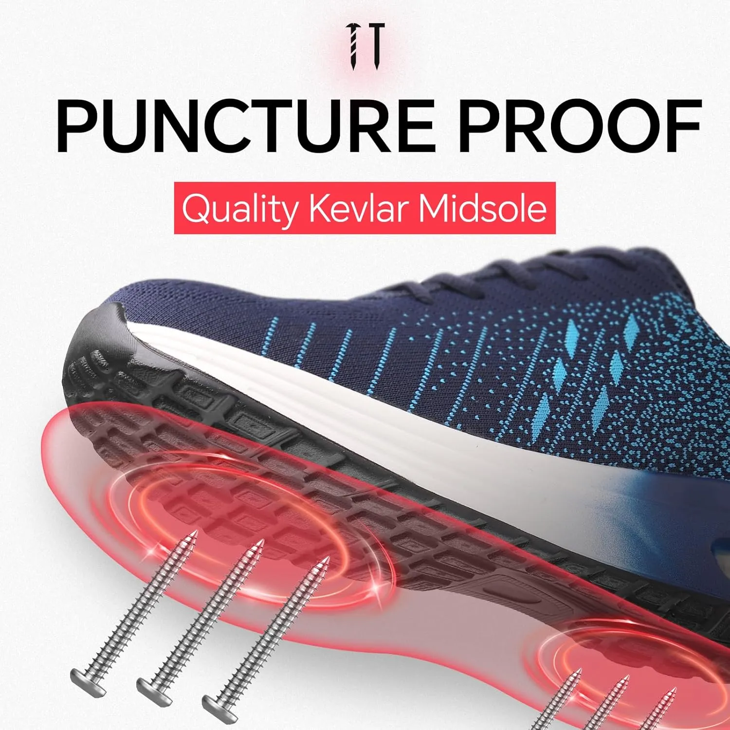 Furuian Steel Toe Shoes for Men Women with Air Cushion Safety Shoes Lightweight Composite Toe Shoes Non Slip Steel Toe Sneakers Indestructible Work Shoes