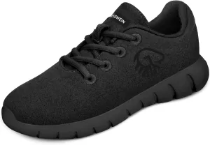 GIESSWEIN Merino Runners Men - Breathable Merino Wool 3D Stretch Sneakers, Lightweight Men's Casual Shoes with Replaceable Footbed Black