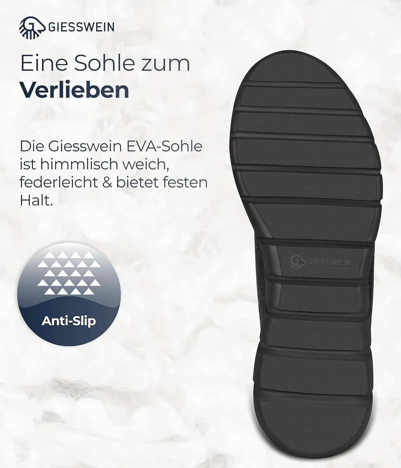 GIESSWEIN Merino Runners Men - Breathable Merino Wool 3D Stretch Sneakers, Lightweight Men's Casual Shoes with Replaceable Footbed