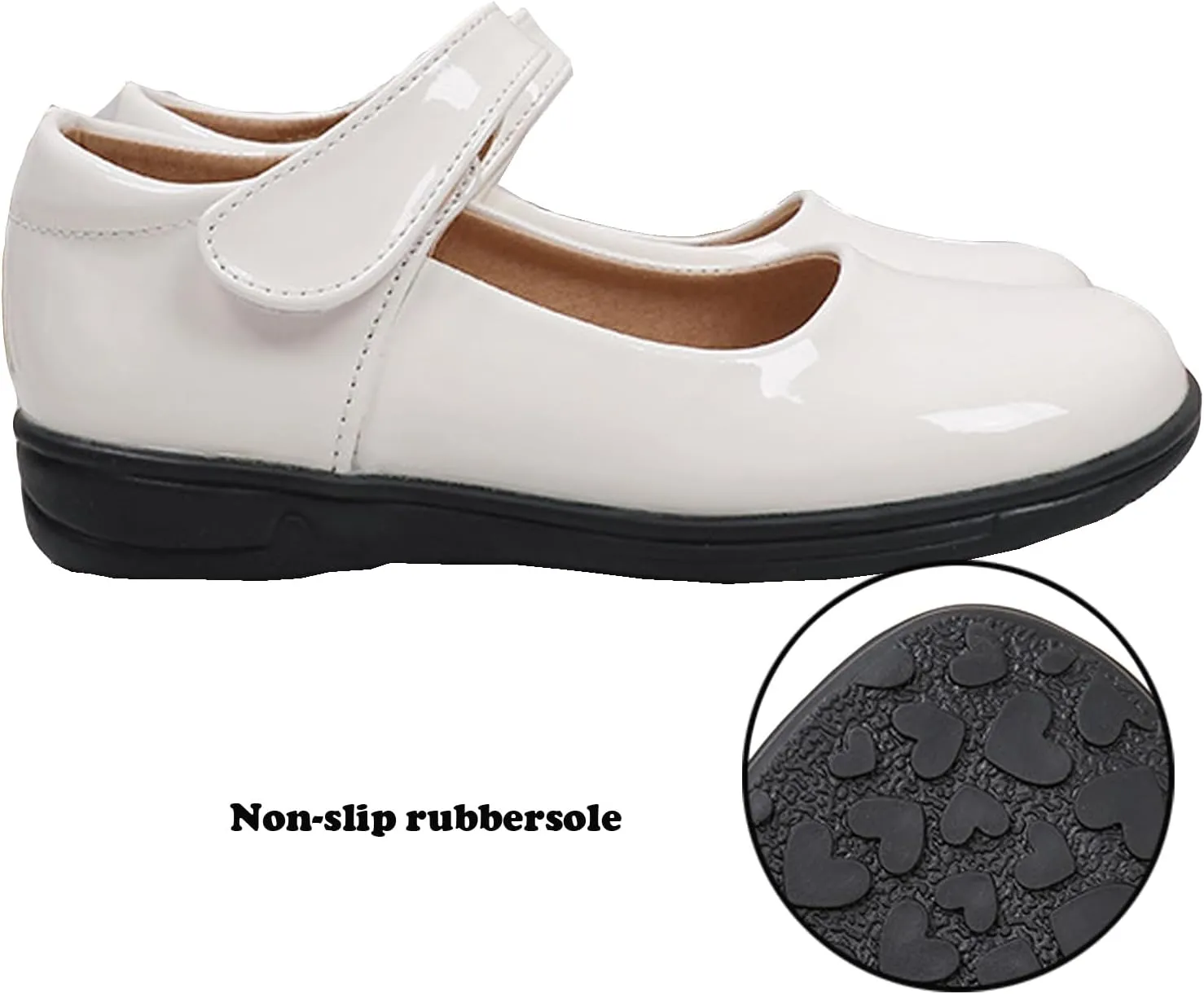 Girls Black School Uniform Dress Mary Jane Shoes Ballet Flats(Toddler/Little/Big Kid)